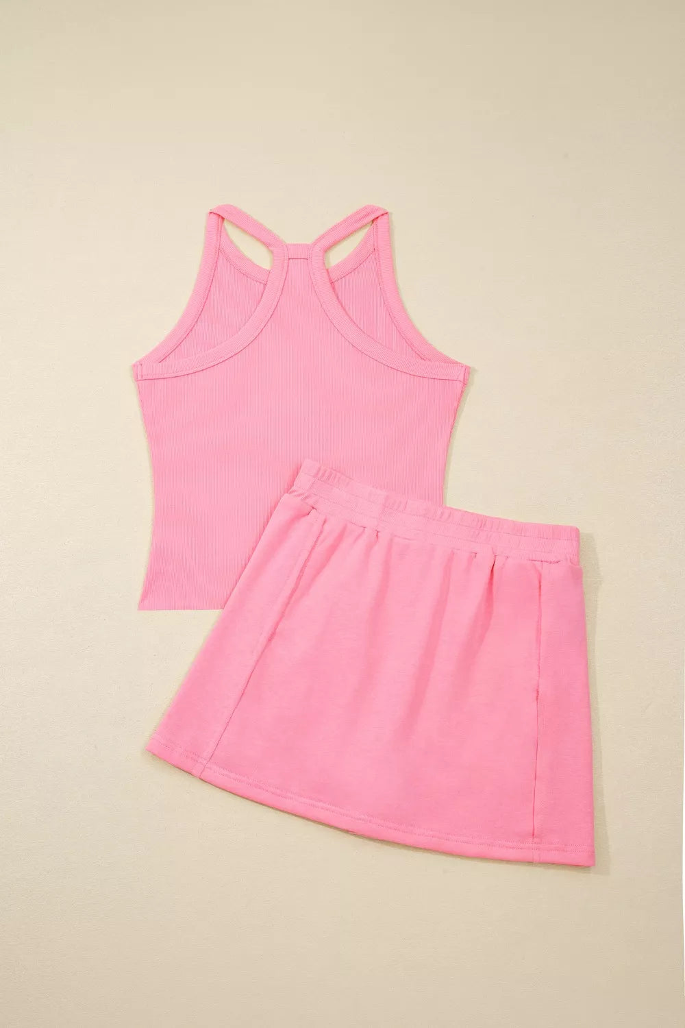 Women's Sleeveless Cropped Top and Pocketed Skort Set - Matching Sets