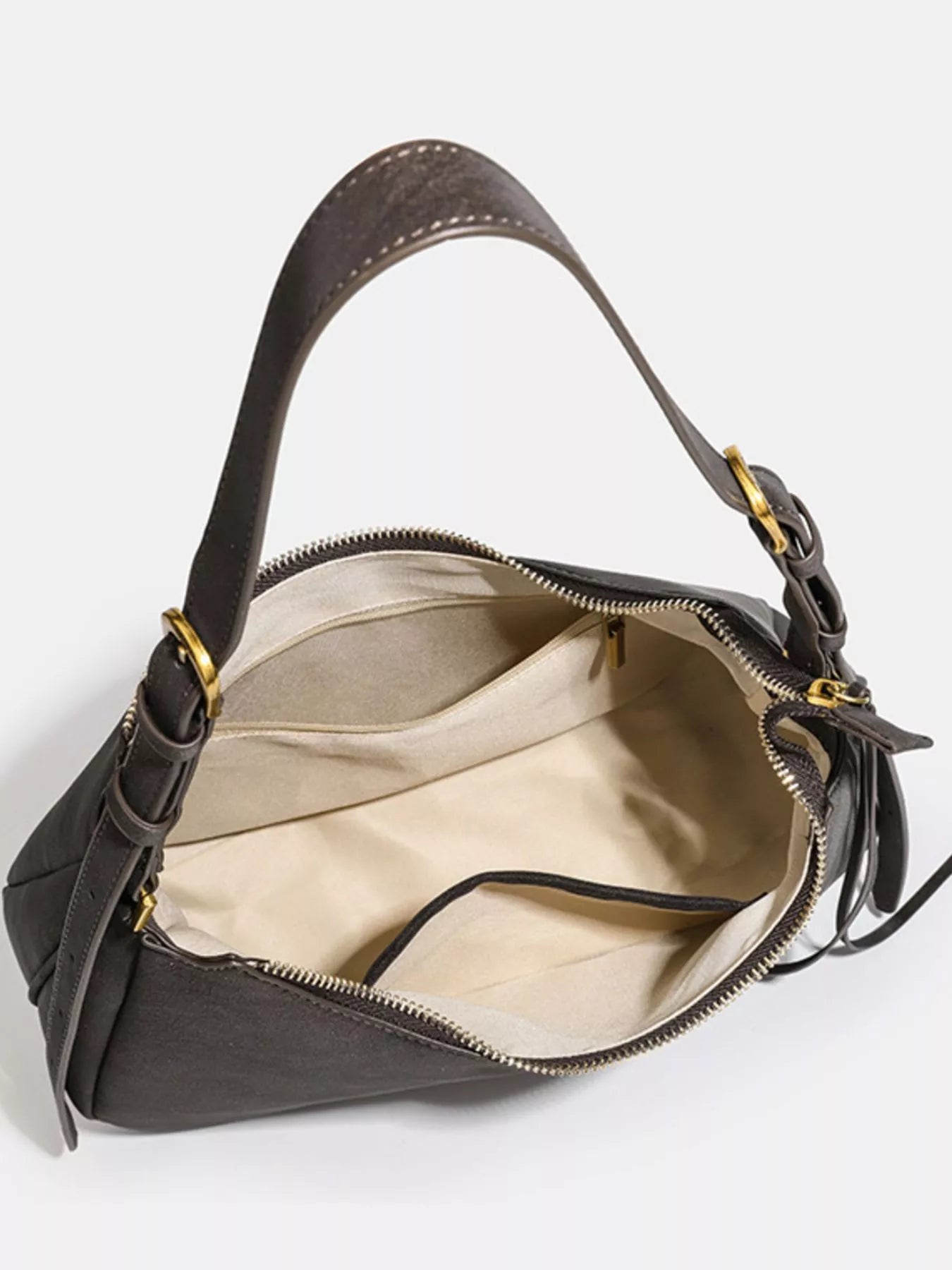 Women's Adjustable Strap Faux Leather Shoulder Bag - Shoulder Bags