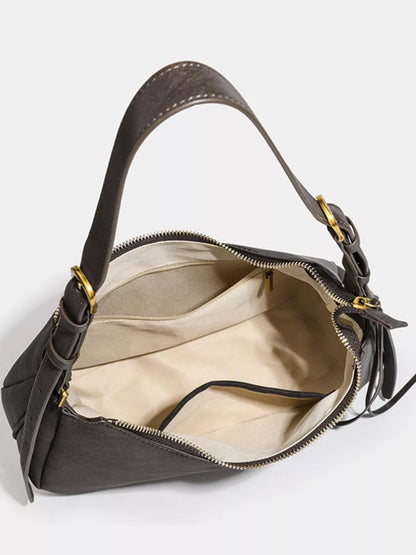 Women's Adjustable Strap Faux Leather Shoulder Bag - Shoulder Bags