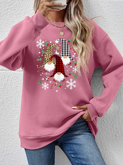 Faceless Gnomes Graphic Drop-Shoulder Sweatshirt Moonlit Mauve