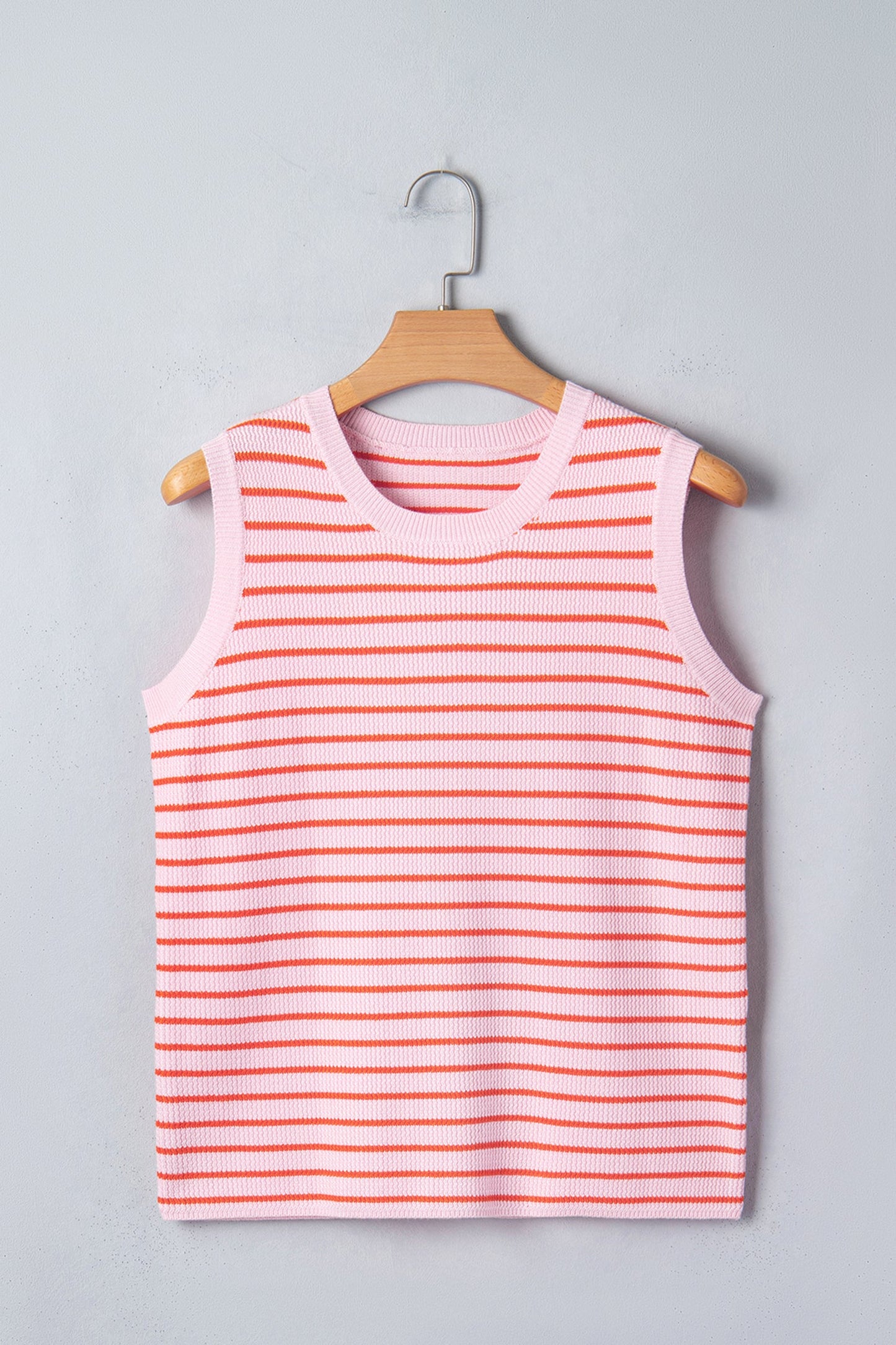 Lightweight Striped Knit Sleeveless Tank Sweater Vest — Breathable Casual Everyday Style - Sweater Vests