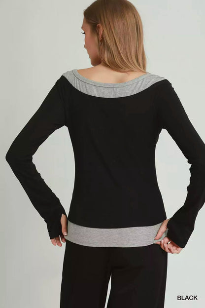 Layered Long Sleeve Top