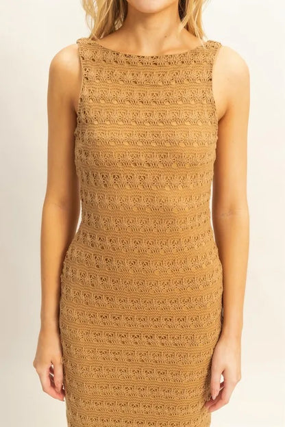Sleeveless Crochet Open Back Maxi Dress – outfit idea for women | Ro + Ivy