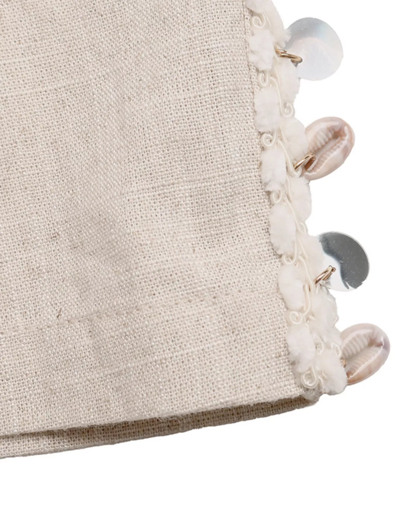 Women's Linen Blend Wide Leg Drawstring Pants - Pants
