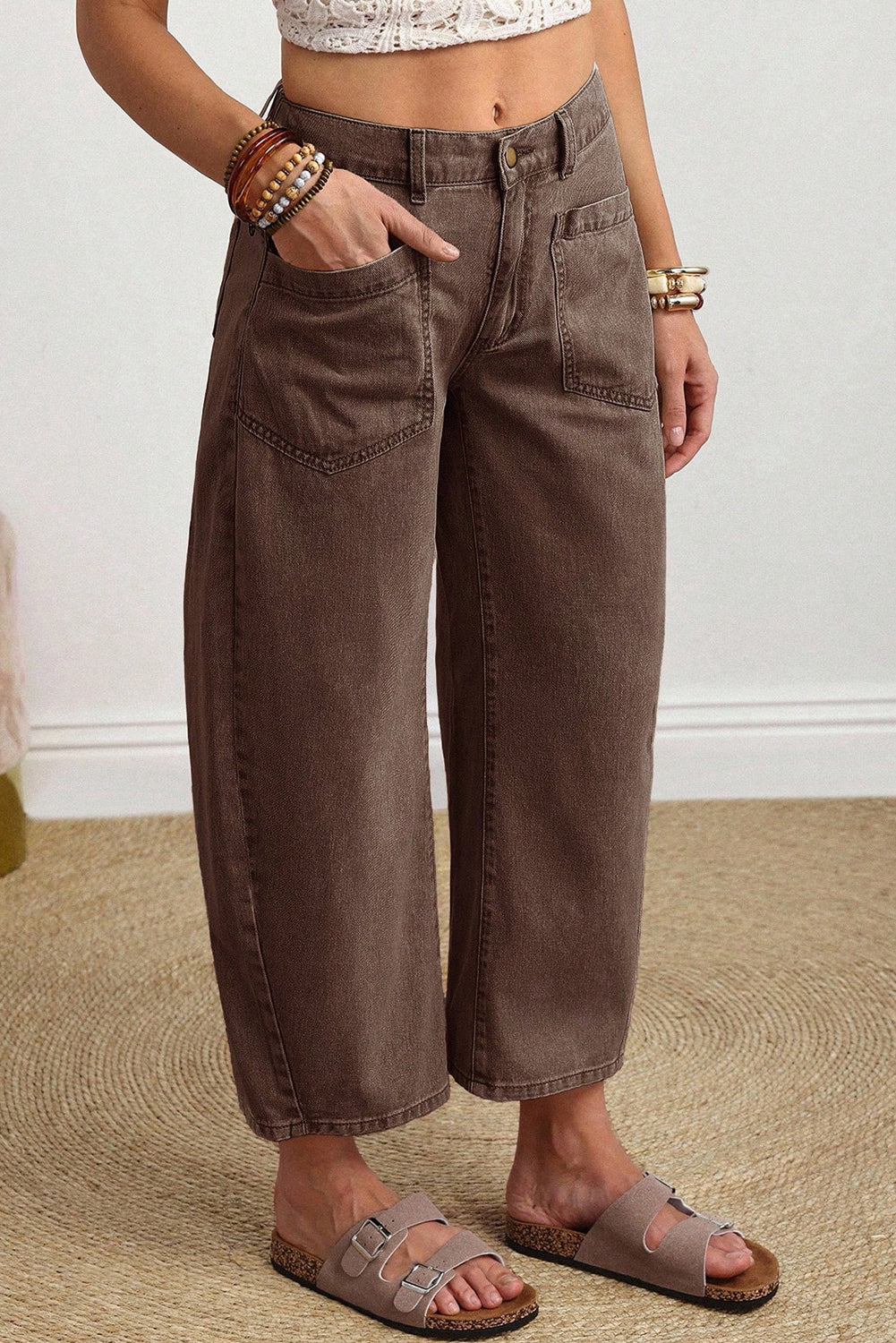 Ankle Length Mid-Rise Barrel Fit Jeans — Relaxed All-Day Comfortable Style - Jeans