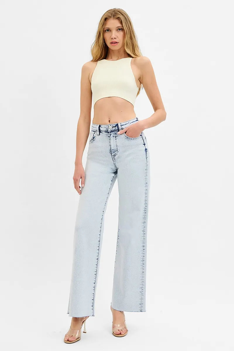 Full Size High Rise Wide Leg Jeans Plus Size – outfit idea for women | Ro + Ivy