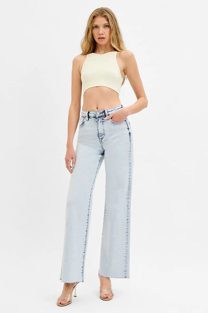 Full Size High Rise Wide Leg Jeans Plus Size – outfit idea for women | Ro + Ivy