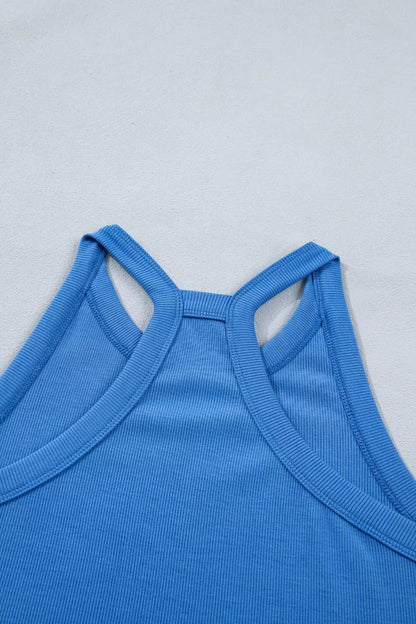 Women's Sleeveless Cropped Top and Pocketed Skort Set - Matching Sets
