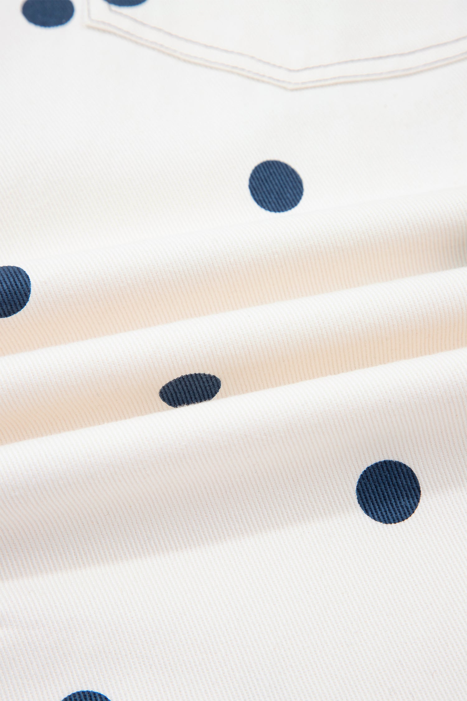 Polka Dot Denim Barrel Leg Overalls