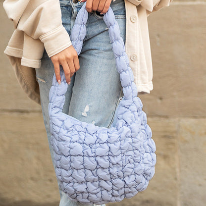 Solid Quilted Puffer Shoulder Bag - Shoulder Bags