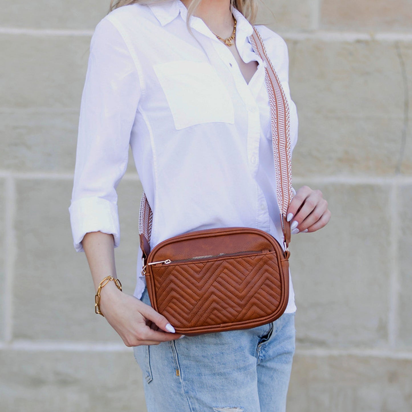 Soft Pu Leather Zip Pocket Camera Crossbody Bag — Organized Everyday Casual Style -