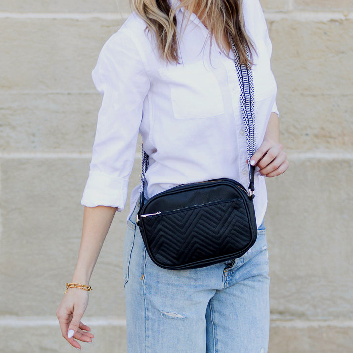 Soft Pu Leather Zip Pocket Camera Crossbody Bag — Organized Everyday Casual Style -