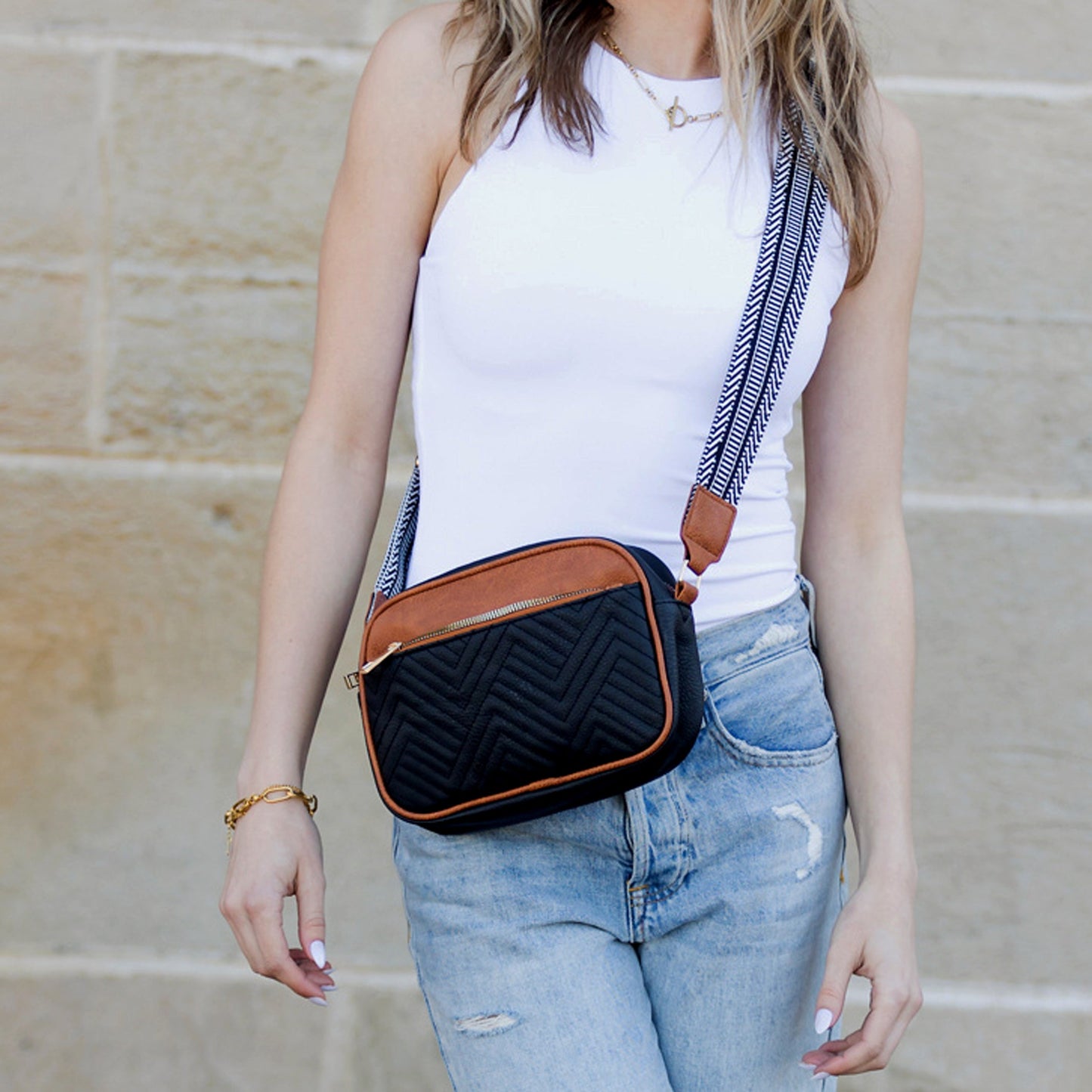 Soft Pu Leather Zip Pocket Camera Crossbody Bag — Organized Everyday Casual Style -