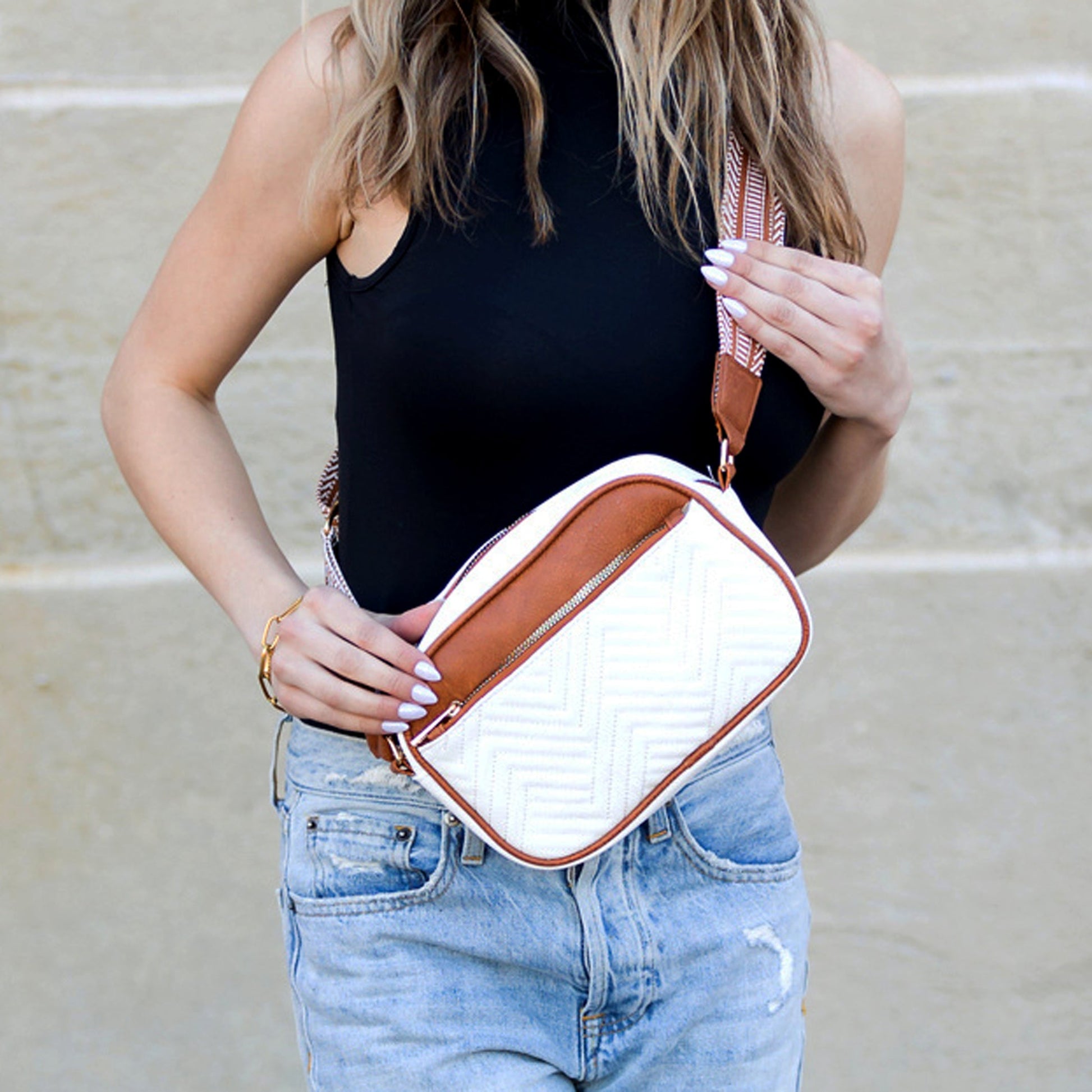Soft Pu Leather Zip Pocket Camera Crossbody Bag — Organized Everyday Casual Style -