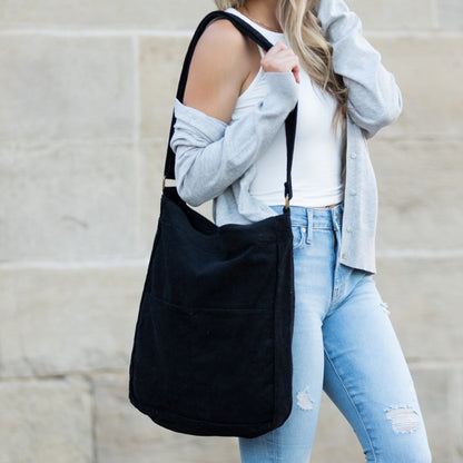 Corduroy Messenger Bag -