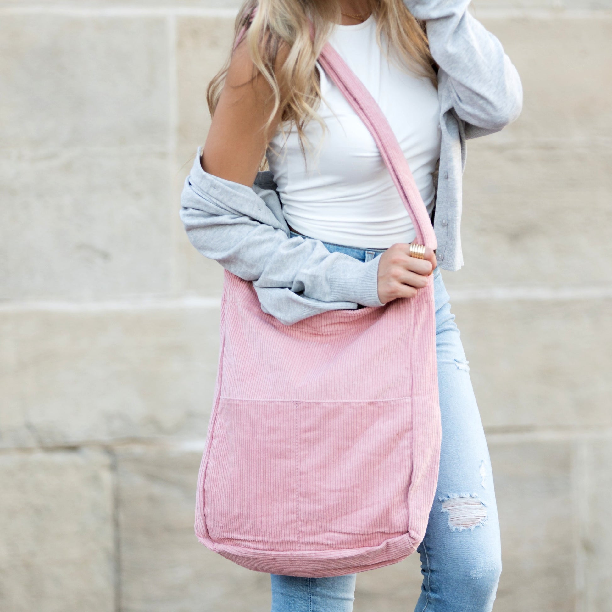 Corduroy Messenger Bag -