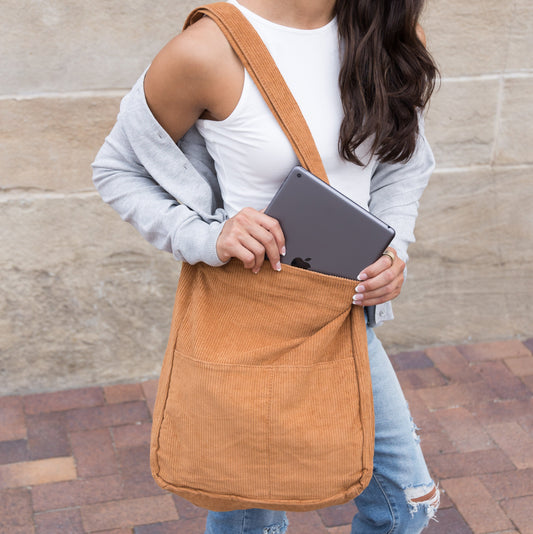 Corduroy Messenger Bag -