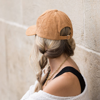 Corduroy Boyfriend Baseball Cap — Structured Low Profile Adjustable Fit - Baseball Caps