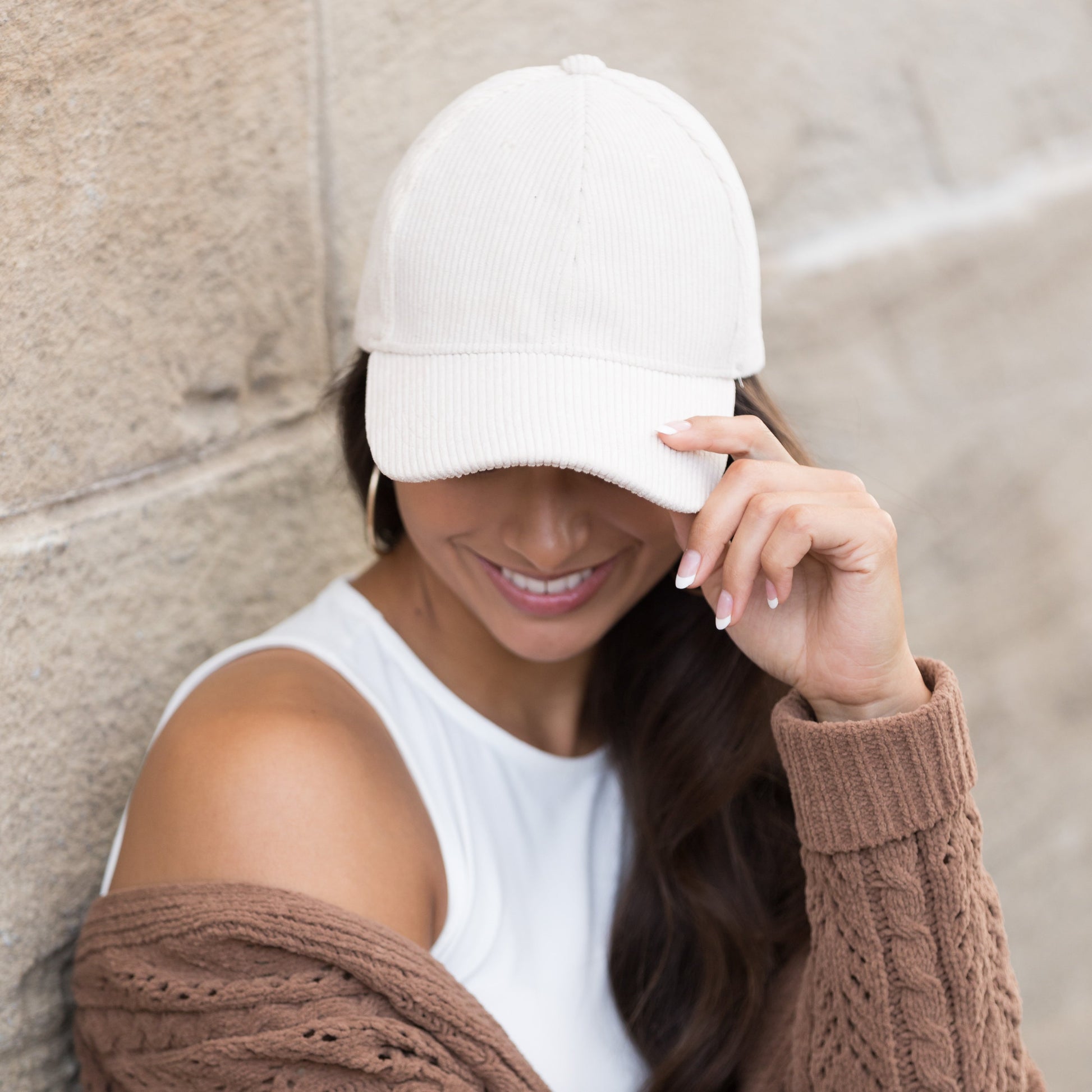 Corduroy Boyfriend Baseball Cap — Structured Low Profile Adjustable Fit - Baseball Caps