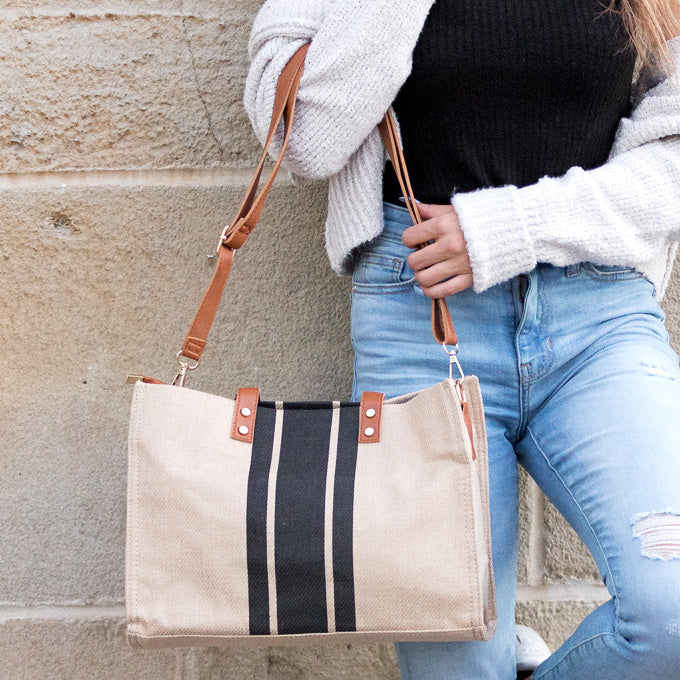 Canvas Stripe Tote -