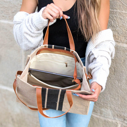 Canvas Stripe Tote -
