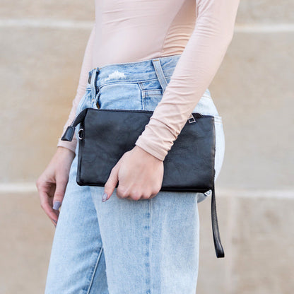 Convertible Compact Vegan Leather Multi-Compartment Crossbody Bag — Everyday Versatile Style -