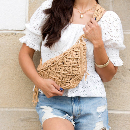 Macrame Sling Bag - Crossbody Bags