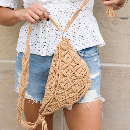 Macrame Sling Bag - Crossbody Bags
