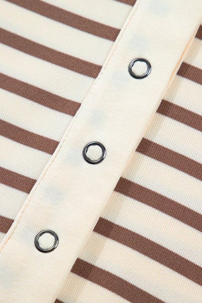 Striped Half Sleeve Round Neck Casual T-Shirt — Classic Comfortable Everyday Style - Tops & Tees