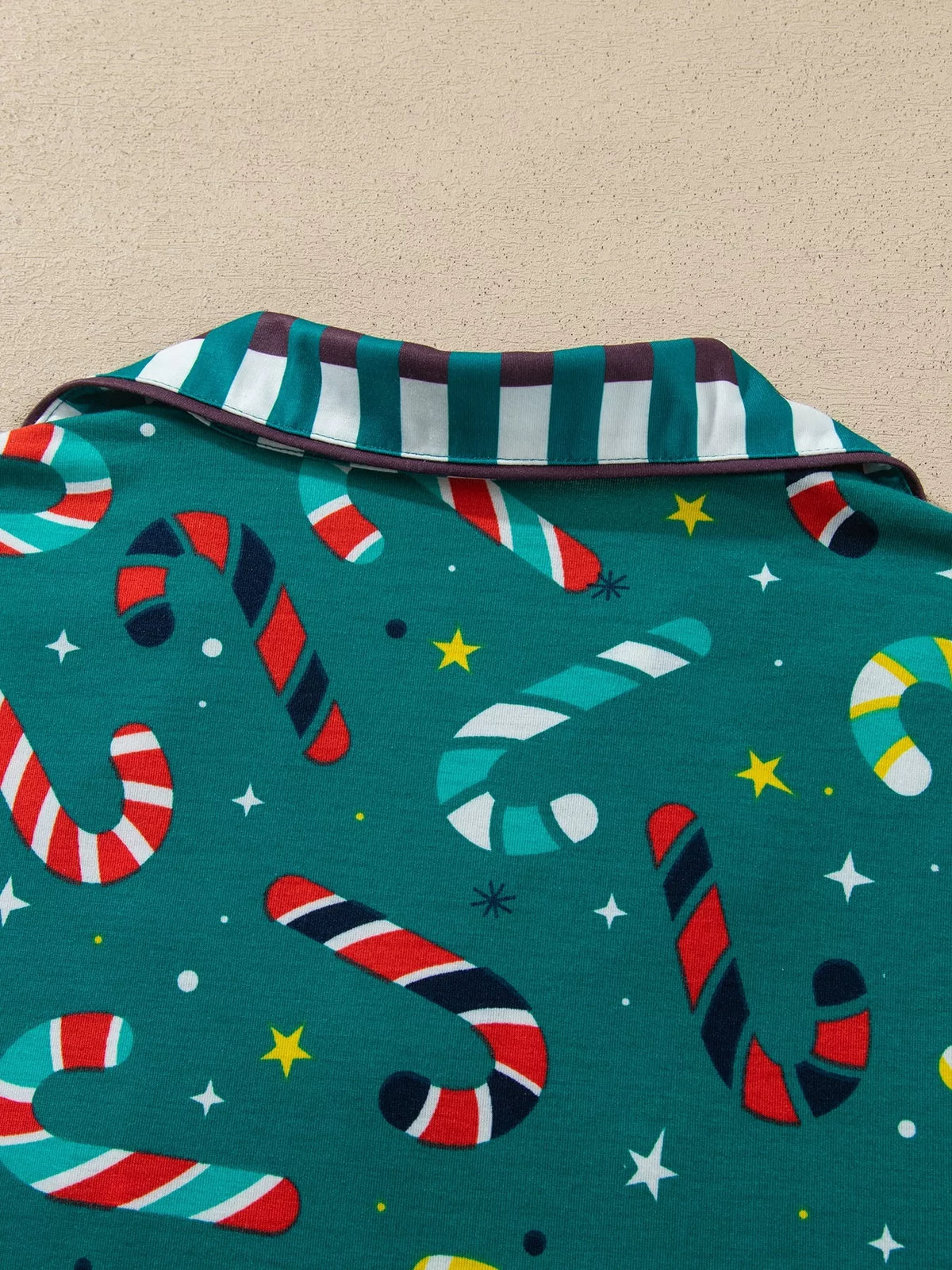 Abstract Candy Cane Print Two-Piece Lounge Set