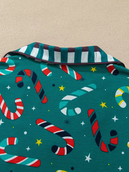 Abstract Candy Cane Print Two-Piece Lounge Set