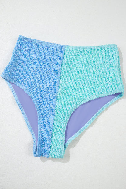 Colorblock Corded Square Neck High Waist Bikini Set — Modern Beach Statement Style - Swimwear/Bikinis