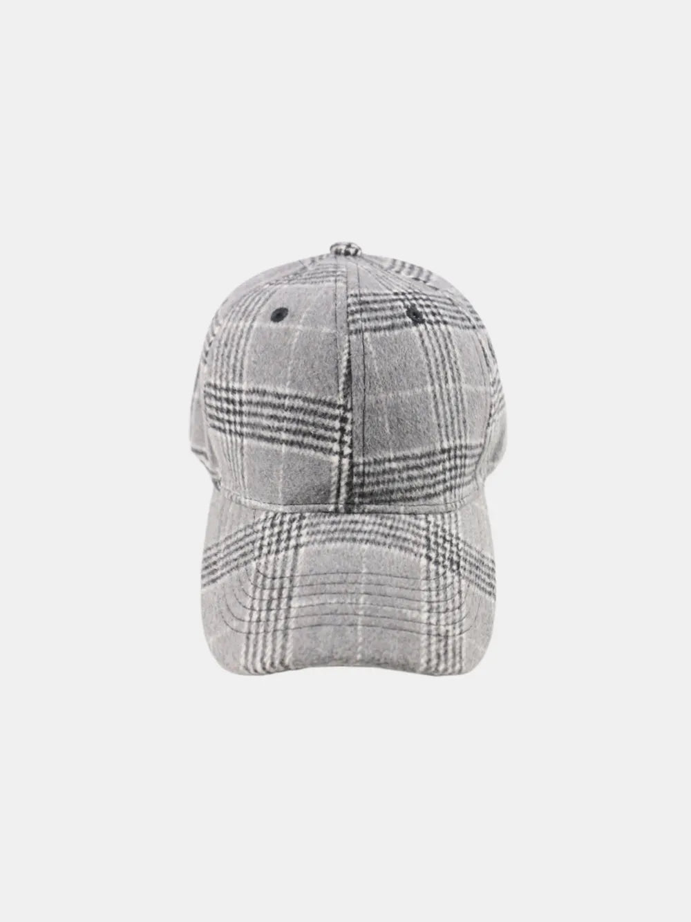 Adjustable Plaid Cotton Baseball Cap
