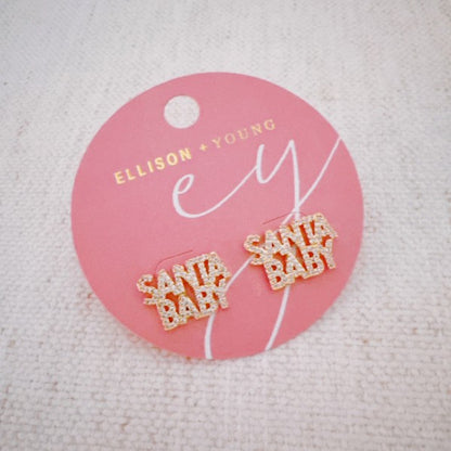 Holiday Santa Baby Statement Stud Earrings | Trendy Earrings Outfit Idea for Women by Ro + Ivy | Elevated Basics, Modern Comfort & Style