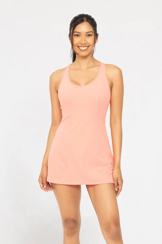 Twist Racerback Fit-And-Flare Active Tennis Dress - Active Dresses