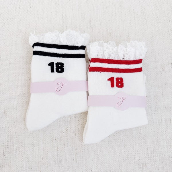 Set of 2 Preppy Lace Sporty Socks | Trendy Socks Outfit Idea for Women by Ro + Ivy | Elevated Basics, Modern Comfort & Style