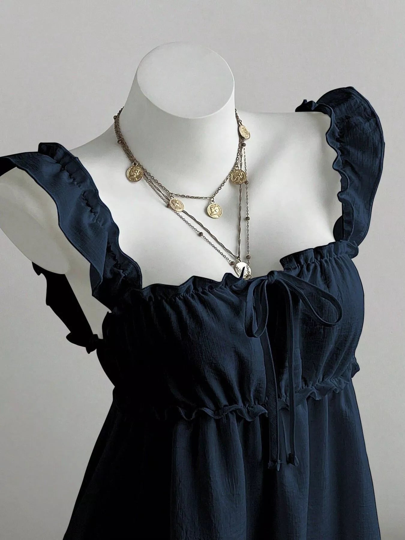 Ruffled Square Neck Mini A-Line Dress