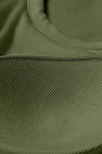 Solid Ribbed Knit Padded Tank Top