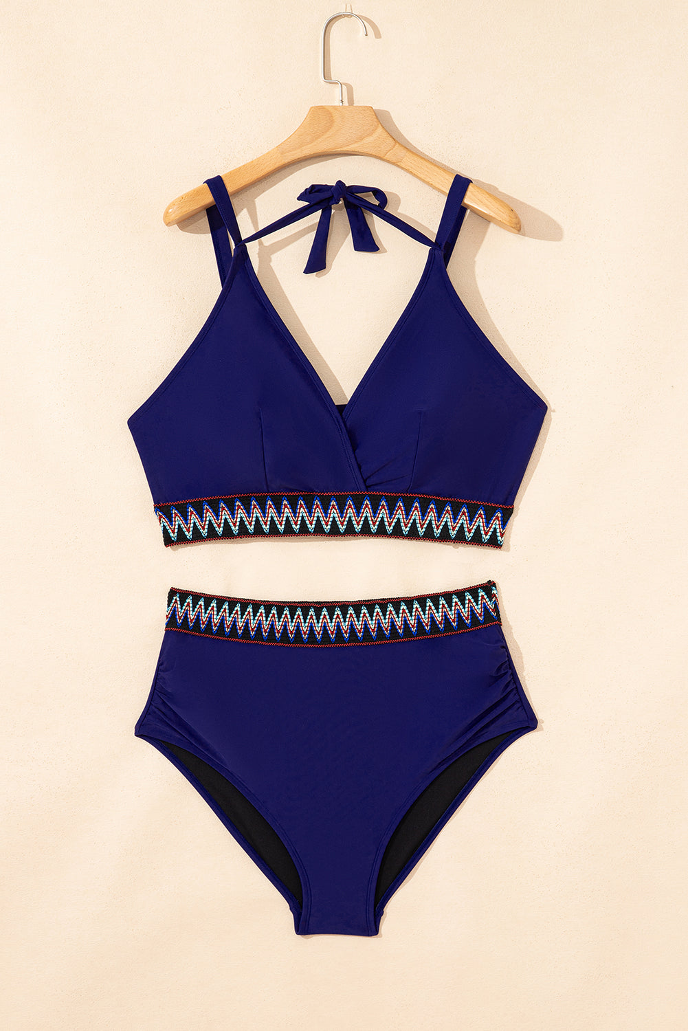 Wrap V-Neck Knot High Waisted Plus Bikini — Alluring Supportive Beach Style - Plus Size Swimwear