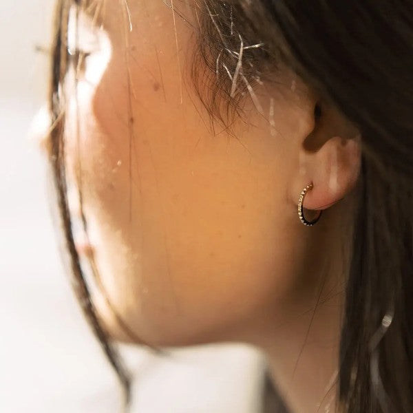 Bitty Spike Hoop Earrings Trendy Earrings Outfit Idea for Women | Ro + Ivy
