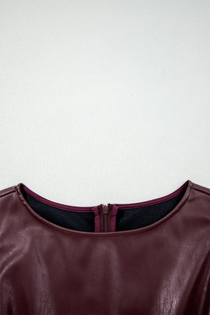 Vegan Leather Sleeveless Mini Dress