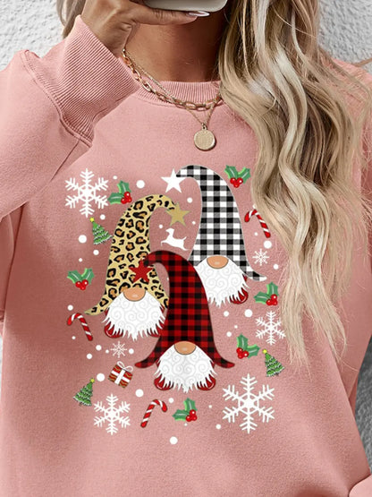 Faceless Gnomes Graphic Drop-Shoulder Sweatshirt