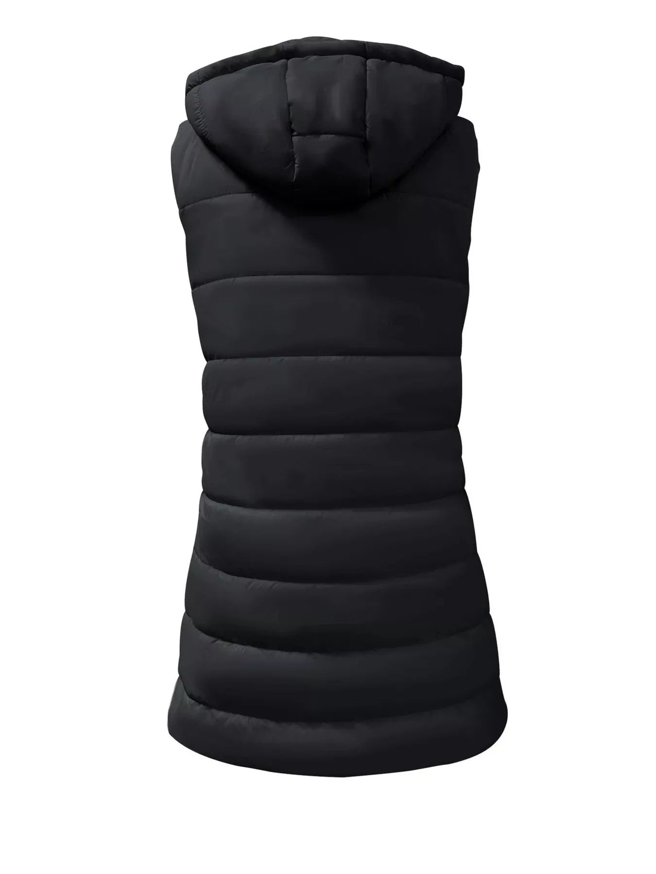 Zip Up Longline Hooded Puffer Vest