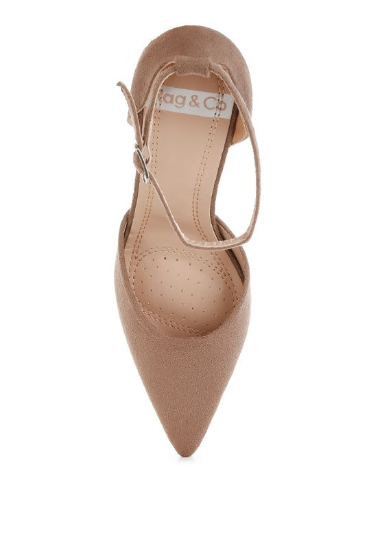 Microfiber Ankle Strap Stiletto Heels | Trendy Heels Outfit Idea for Women by Ro + Ivy | Elevated Basics, Modern Comfort & Style