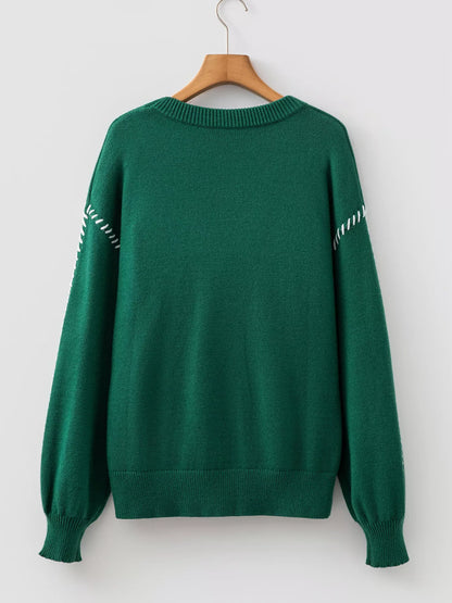 Santa Baby Embroidered Christmas Pullover Sweater