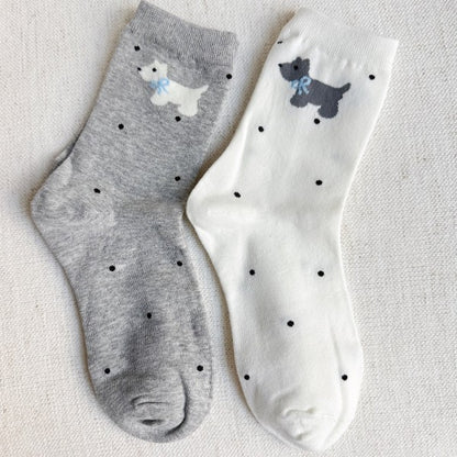 Scottie Dog Pattern Socks Set Of 2 | Trendy Socks Outfit Idea for Women by Ro + Ivy | Elevated Basics, Modern Comfort & Style