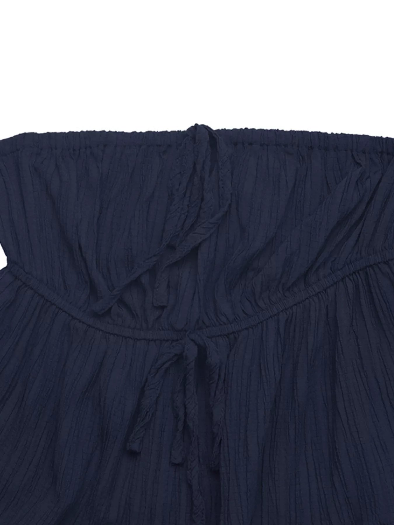 Women's Textured Tube Top and Flowy Wide Leg Pants Set - Matching Sets