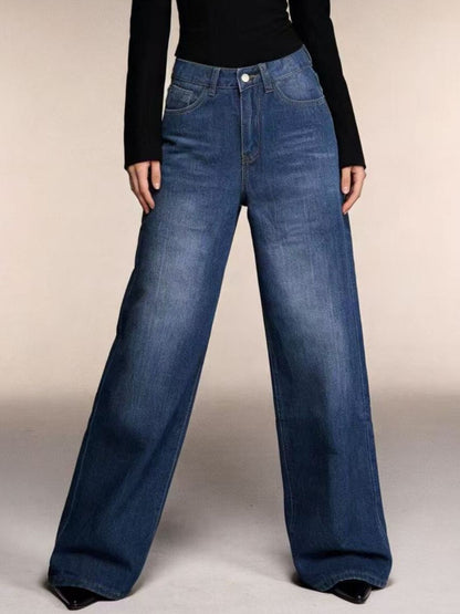 High-Waisted Wide Leg Jeans - Jeans
