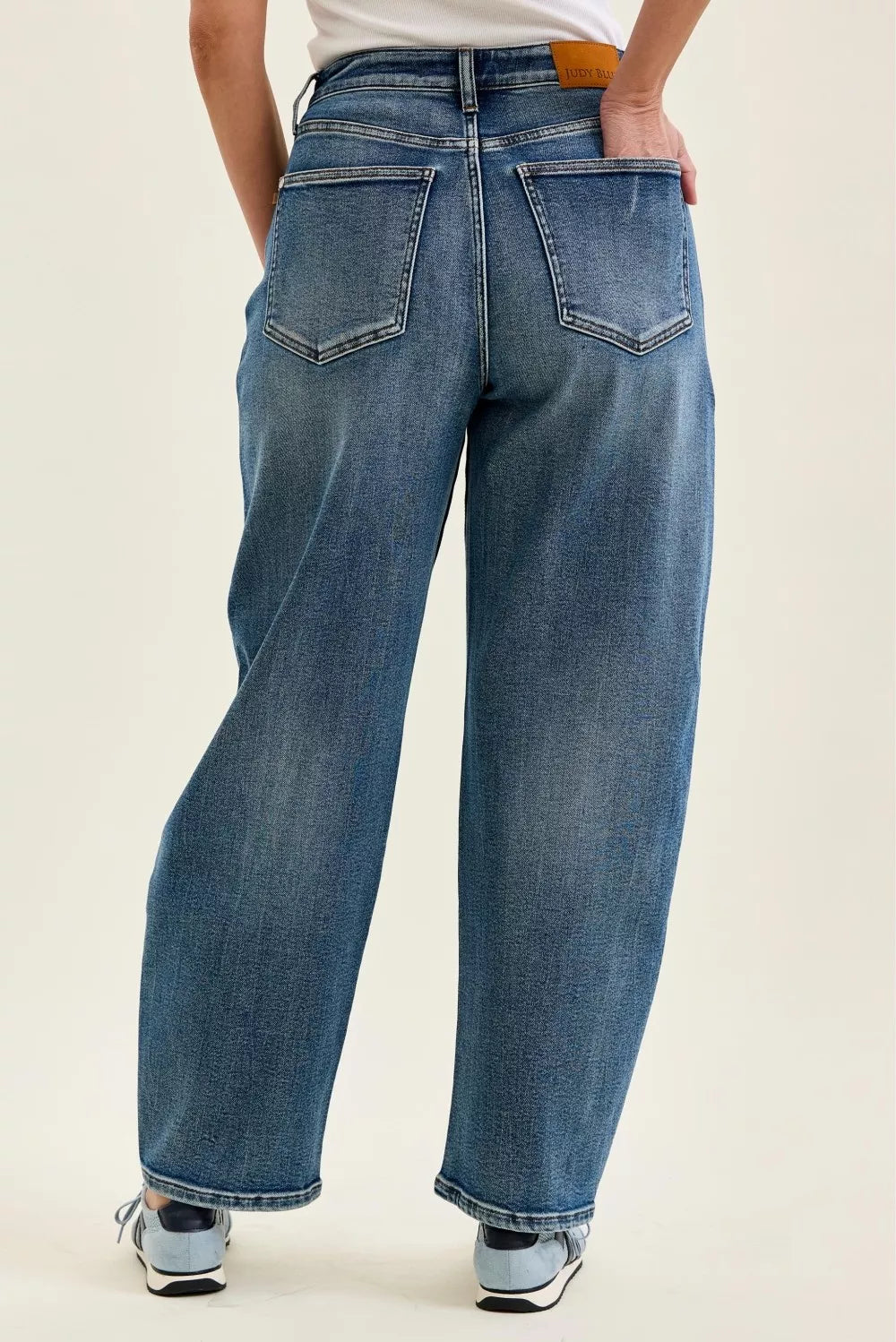 Women's High Waist Wide Leg Arc Jeans, Weathered Wash - Jeans