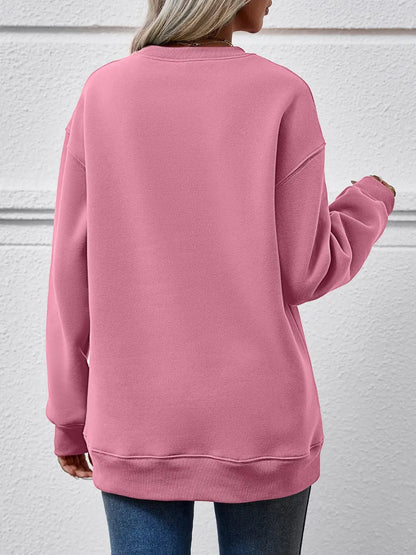 Faceless Gnomes Graphic Drop-Shoulder Sweatshirt